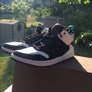 Nike Jordan fade-away shoes.